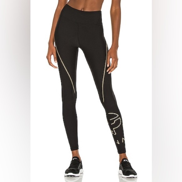 P. E Nation Logo High Rise Point Race Legging in Black - Picture 1 of 11